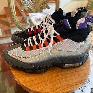 Nike Air Max 95 Black, Orange, and Gray Sneakers (worn once)